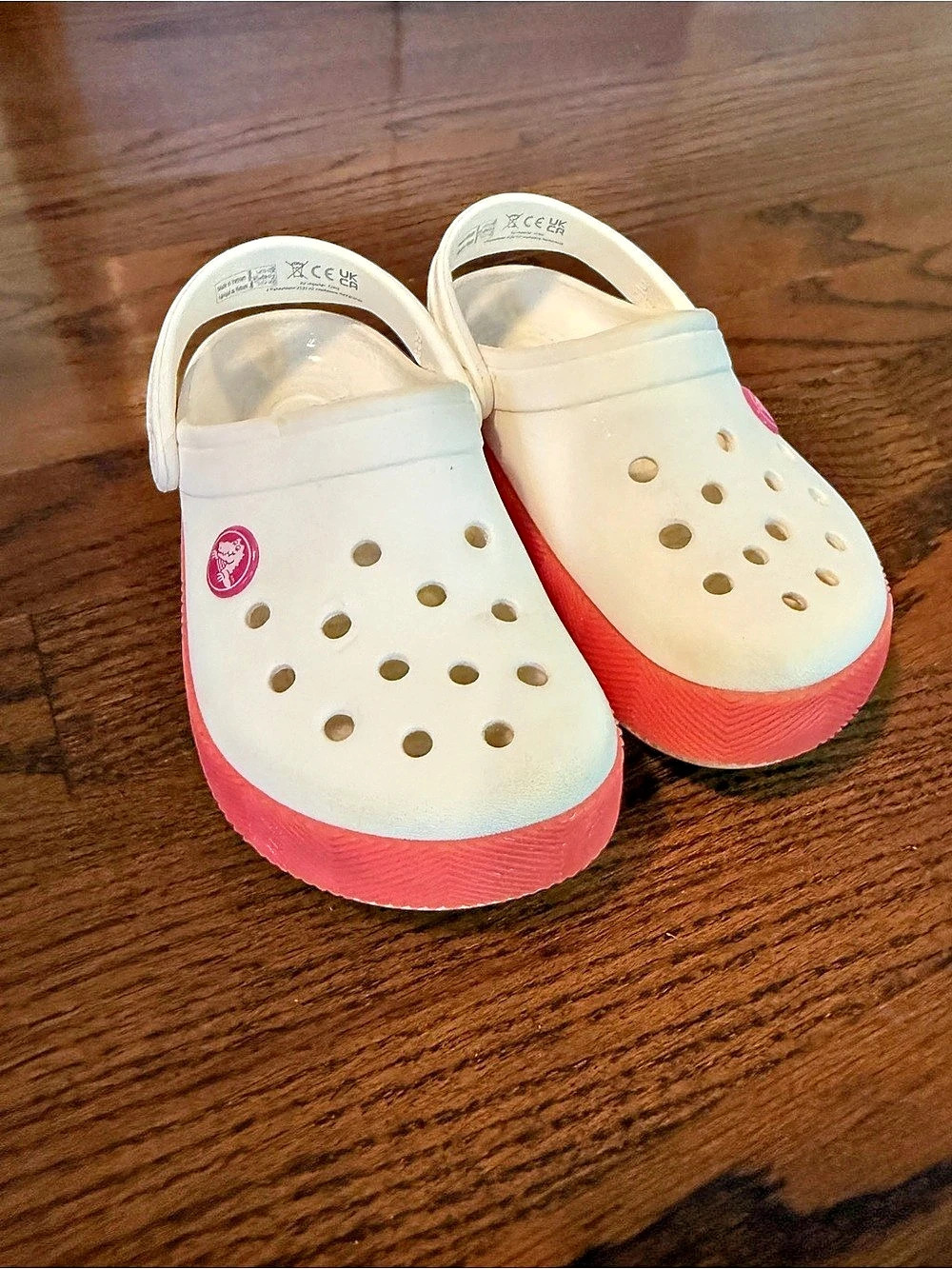 Kids Crocs Classic Platform Clog White & Pink Size 10T